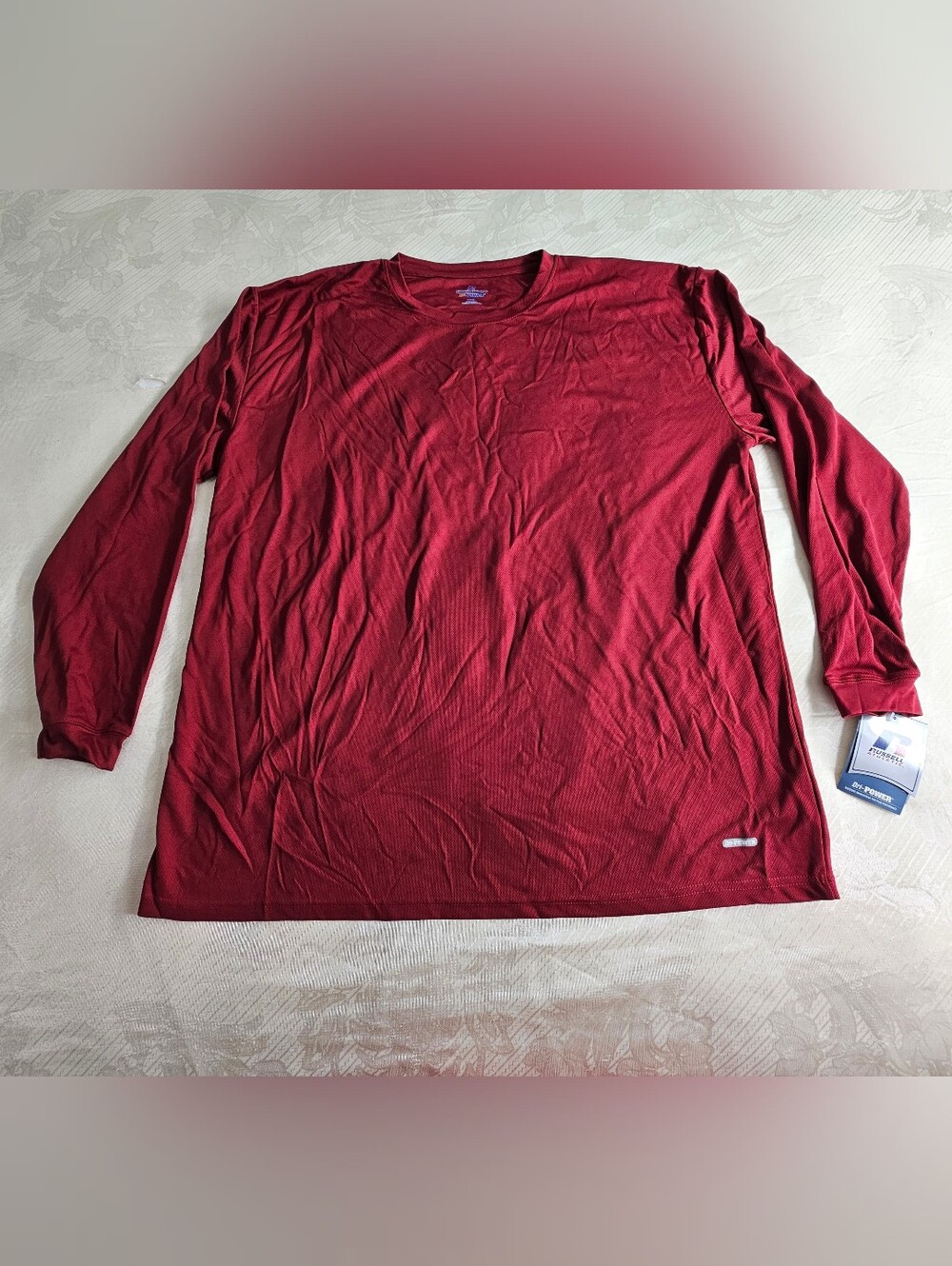 NWT Russell Athletic Dri-Power Maroon Long Sleeve Performance Tee XXL
